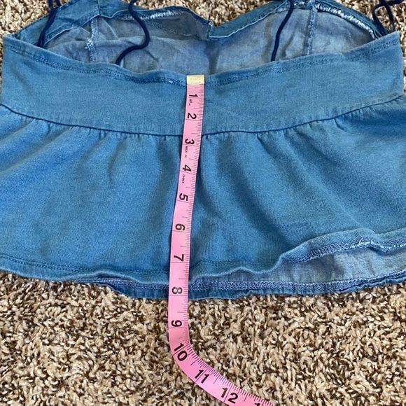 🎀 3/$20 Zara trafaluc women’s small chambray crop top - Picture 6 of 6